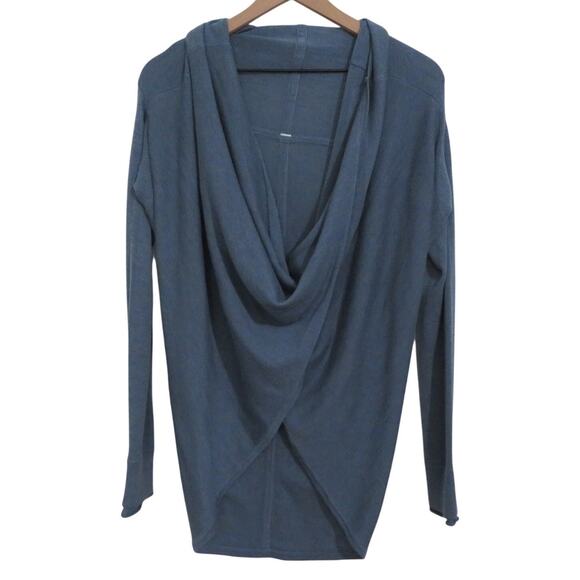Lululemon Womens Blue Twist Front Long Sleeve Sweater Cozy Relaxed Loungewear - Picture 1 of 6